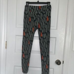 Patterned Black and Orange Leggings